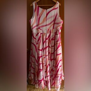 Jessica London Pink & White Swirl Print Dress